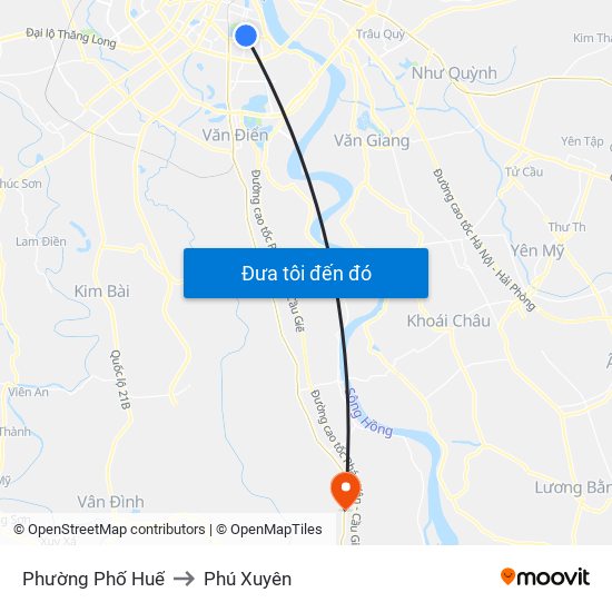 Phường Phố Huế to Phú Xuyên map