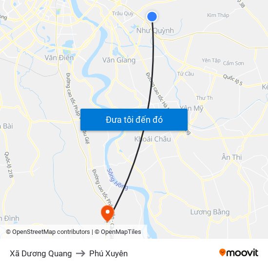 Xã Dương Quang to Phú Xuyên map