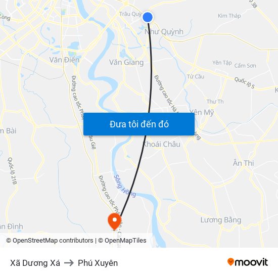 Xã Dương Xá to Phú Xuyên map