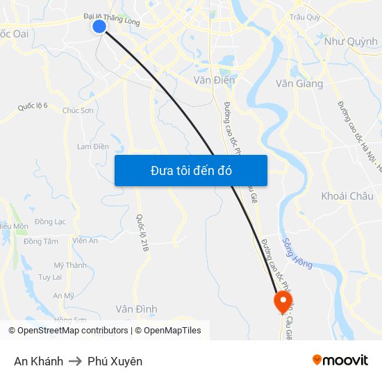 An Khánh to Phú Xuyên map