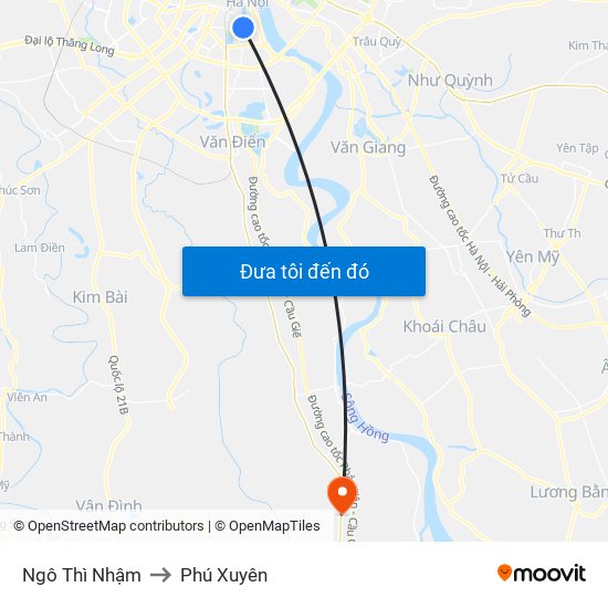 Ngô Thì Nhậm to Phú Xuyên map