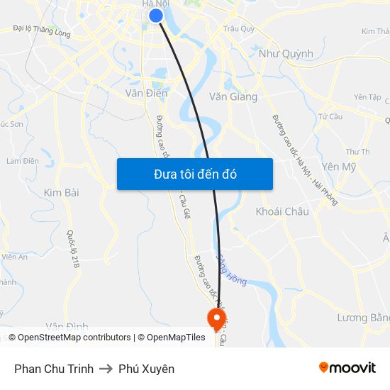 Phan Chu Trinh to Phú Xuyên map