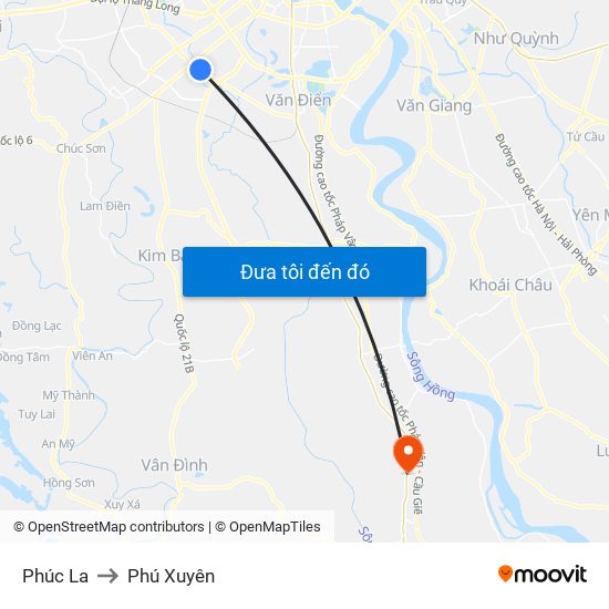 Phúc La to Phú Xuyên map