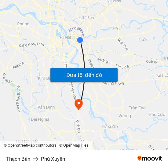 Thạch Bàn to Phú Xuyên map