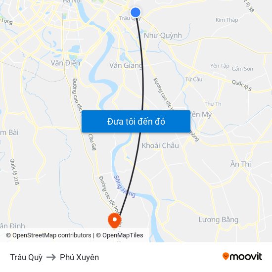 Trâu Quỳ to Phú Xuyên map