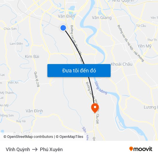 Vĩnh Quỳnh to Phú Xuyên map