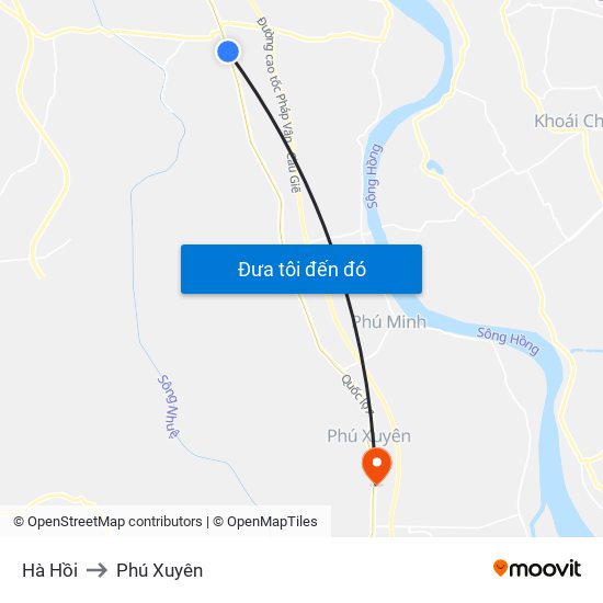 Hà Hồi to Phú Xuyên map
