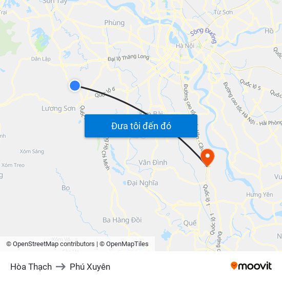 Hòa Thạch to Phú Xuyên map