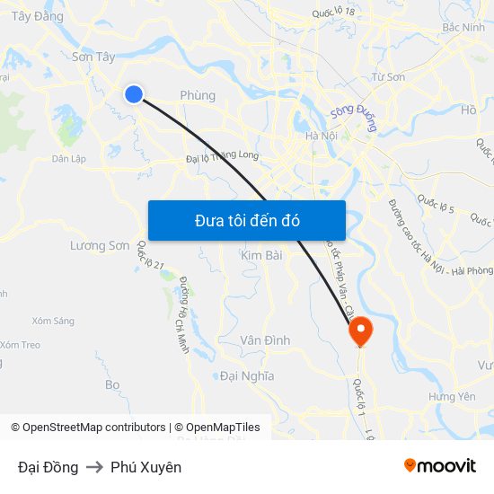 Đại Đồng to Phú Xuyên map