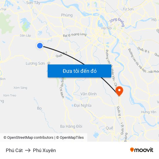 Phú Cát to Phú Xuyên map