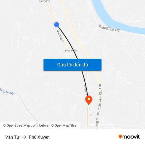 Văn Tự to Phú Xuyên map