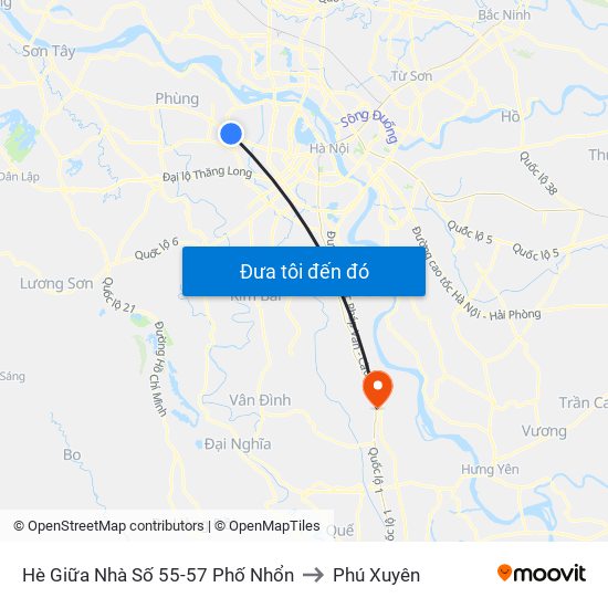 Hè Giữa Nhà Số 55-57 Phố Nhổn to Phú Xuyên map