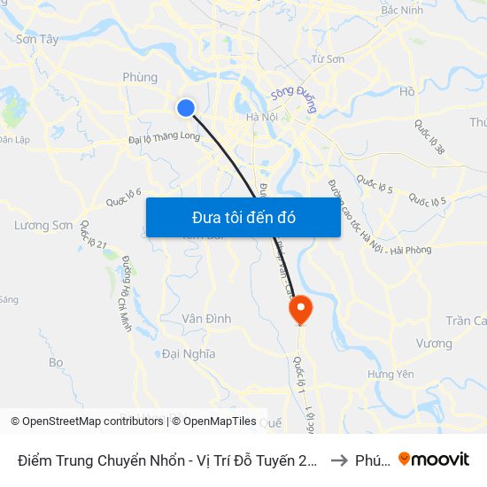 Điểm Trung Chuyển Nhổn - Vị Trí Đỗ Tuyến 20, 29, 32 (Chiều Sơn Tây - Hà Nội)- Đường 32 to Phú Xuyên map