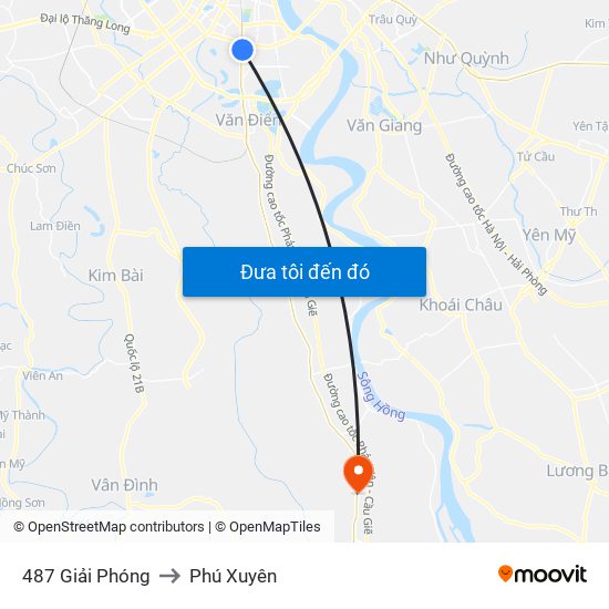 487 Giải Phóng to Phú Xuyên map