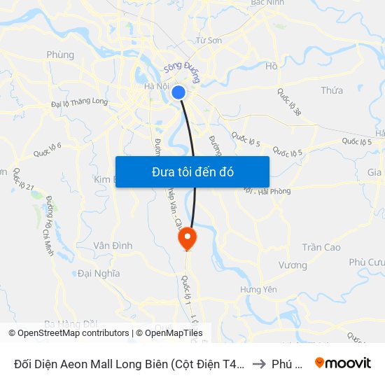 Đối Diện Aeon Mall Long Biên (Cột Điện T4a/2a-B Đường Cổ Linh) to Phú Xuyên map