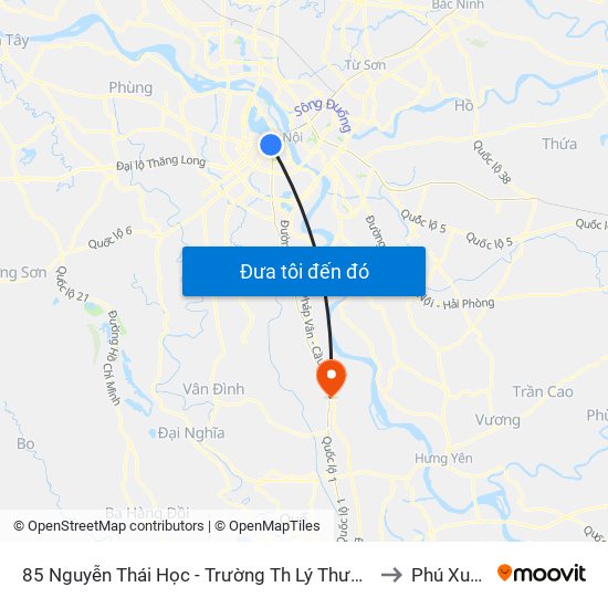 85 Nguyễn Thái Học - Trường Th Lý Thường Kiệt to Phú Xuyên map