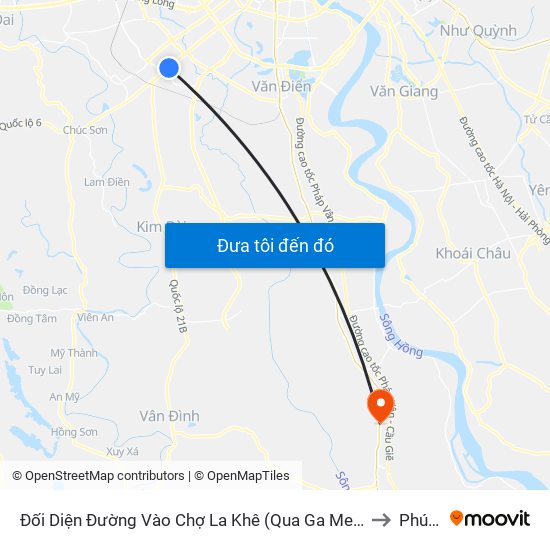 Đối Diện Đường Vào Chợ La Khê (Qua Ga Metro La Khê) - 405 Quang Trung (Hà Đông) to Phú Xuyên map