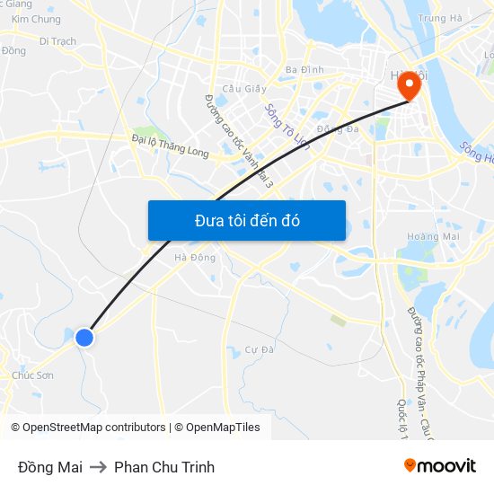 Đồng Mai to Phan Chu Trinh map