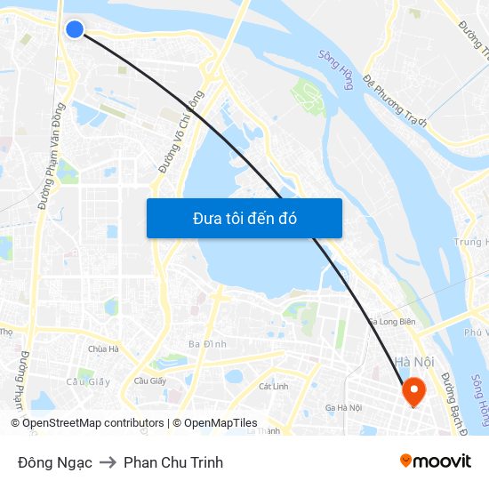 Đông Ngạc to Phan Chu Trinh map