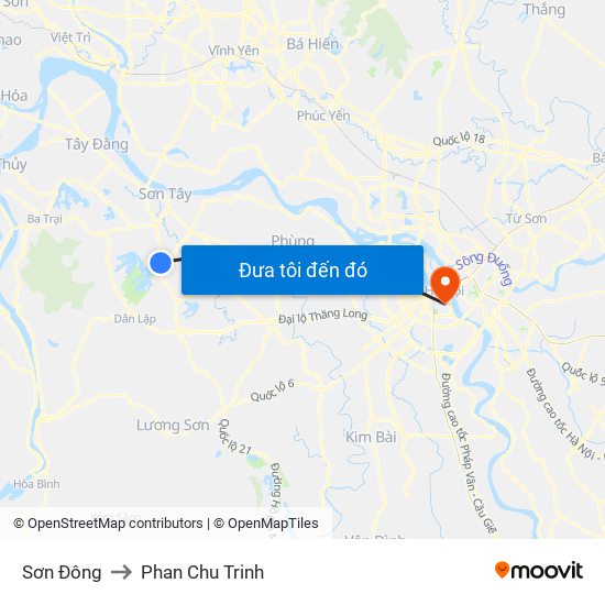 Sơn Đông to Phan Chu Trinh map