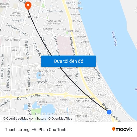 Thanh Lương to Phan Chu Trinh map