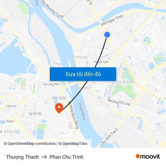 Thượng Thanh to Phan Chu Trinh map