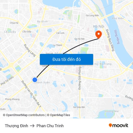 Thượng Đình to Phan Chu Trinh map