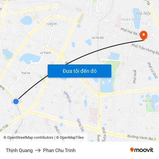Thịnh Quang to Phan Chu Trinh map