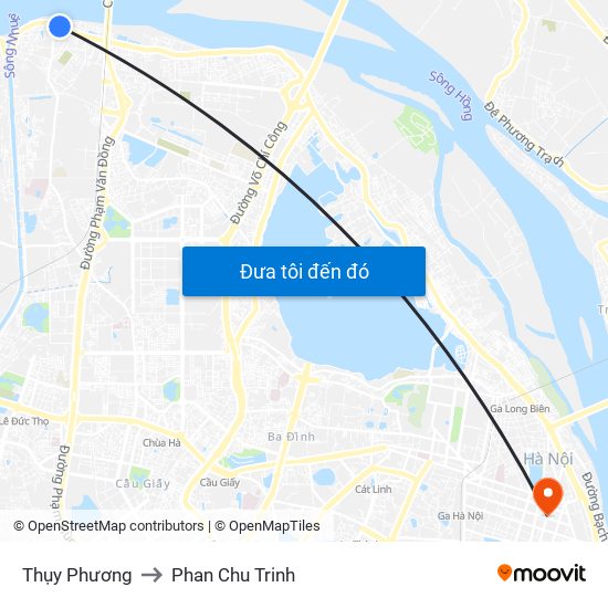 Thụy Phương to Phan Chu Trinh map