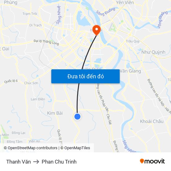 Thanh Văn to Phan Chu Trinh map