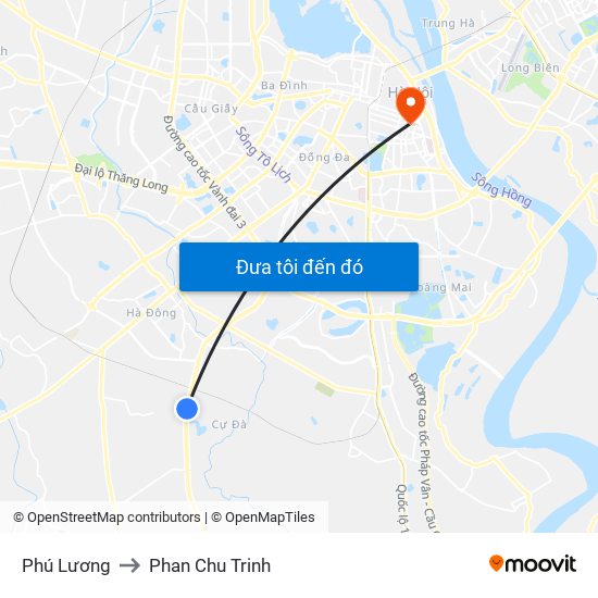 Phú Lương to Phan Chu Trinh map