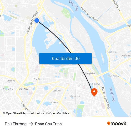 Phú Thượng to Phan Chu Trinh map