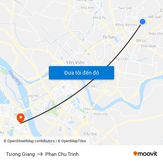 Tương Giang to Phan Chu Trinh map