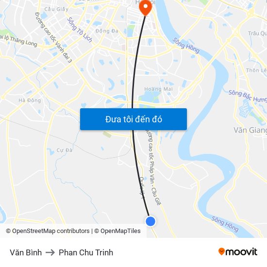 Văn Bình to Phan Chu Trinh map