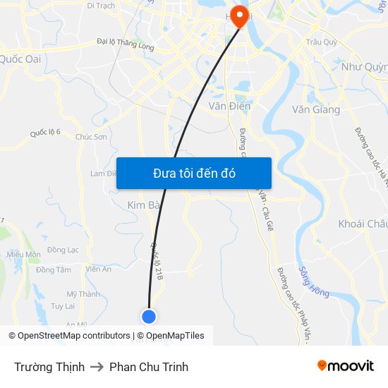 Trường Thịnh to Phan Chu Trinh map