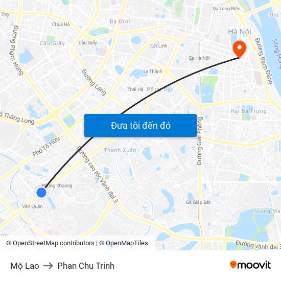 Mộ Lao to Phan Chu Trinh map