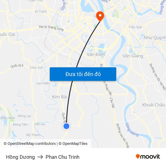 Hồng Dương to Phan Chu Trinh map