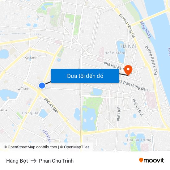 Hàng Bột to Phan Chu Trinh map