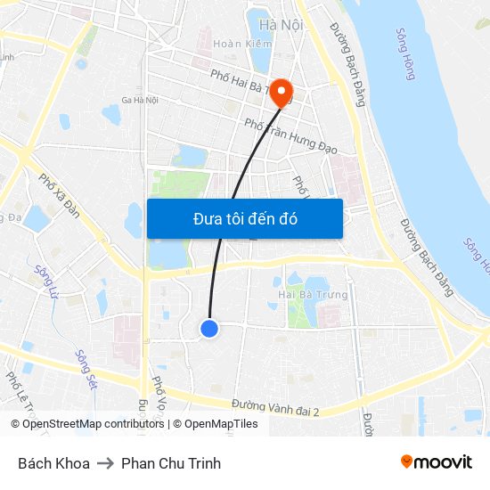 Bách Khoa to Phan Chu Trinh map