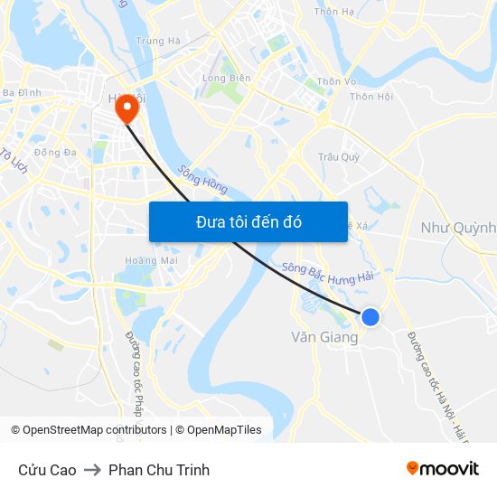 Cửu Cao to Phan Chu Trinh map