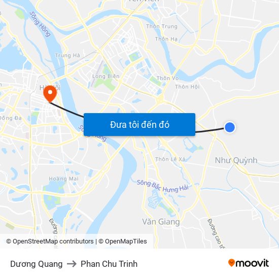 Dương Quang to Phan Chu Trinh map