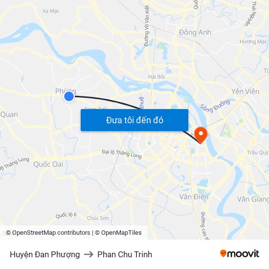 Huyện Đan Phượng to Phan Chu Trinh map