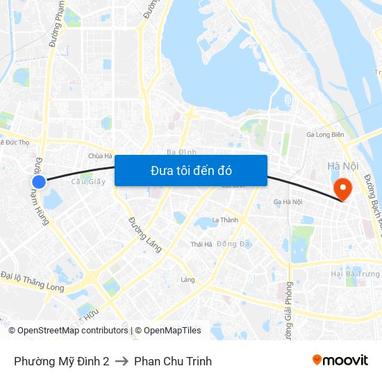 Phường Mỹ Đình 2 to Phan Chu Trinh map