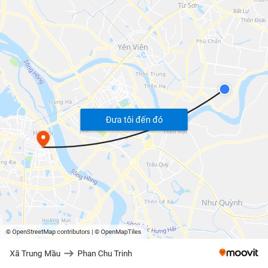 Xã Trung Mầu to Phan Chu Trinh map