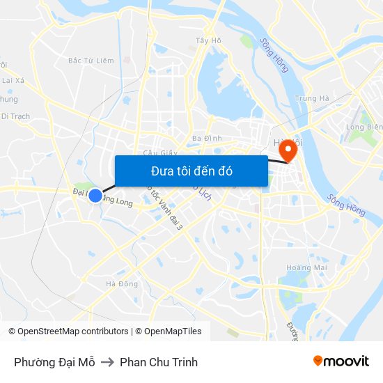 Phường Đại Mỗ to Phan Chu Trinh map