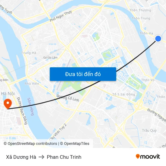Xã Dương Hà to Phan Chu Trinh map