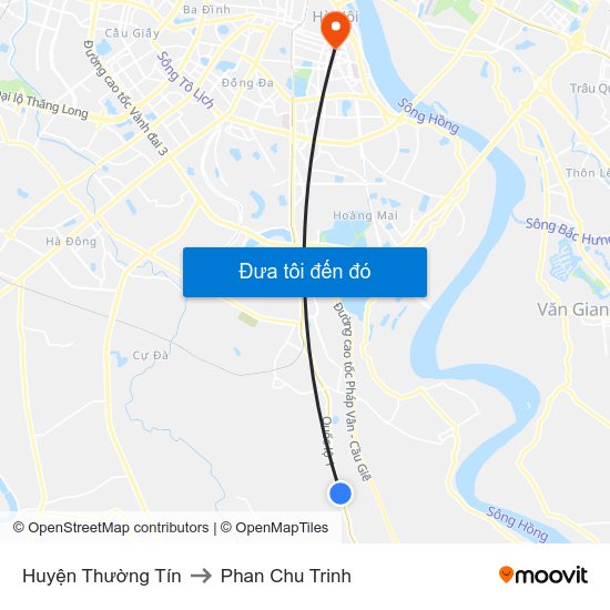 Huyện Thường Tín to Phan Chu Trinh map