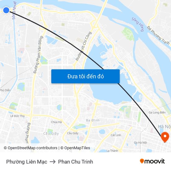 Phường Liên Mạc to Phan Chu Trinh map