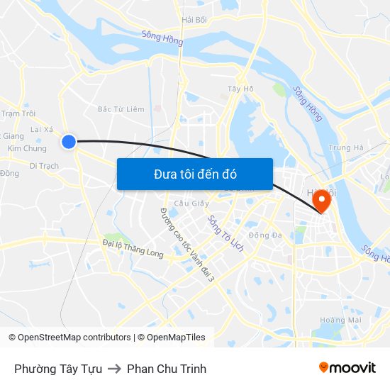 Phường Tây Tựu to Phan Chu Trinh map