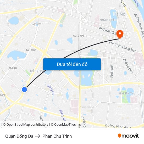 Quận Đống Đa to Phan Chu Trinh map